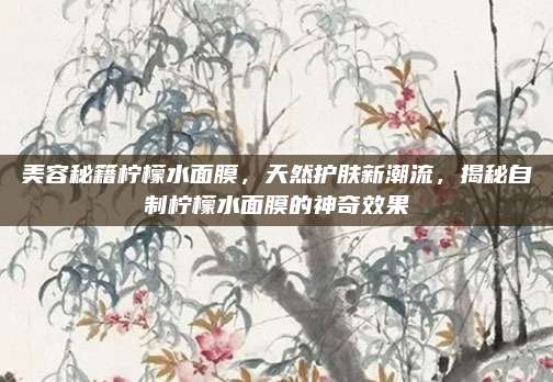 美容秘籍柠檬水面膜，天然护肤新潮流，揭秘自制柠檬水面膜的神奇效果