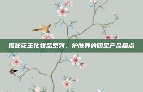 揭秘花王化妆品系列，护肤界的明星产品盘点
