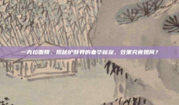 一克拉面膜，揭秘护肤界的奢华新宠，效果究竟如何？
