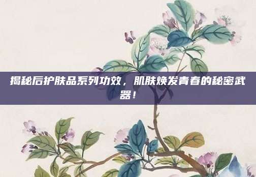 揭秘后护肤品系列功效，肌肤焕发青春的秘密武器！