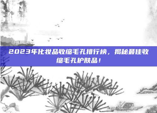 2023年化妆品收缩毛孔排行榜,揭秘最佳收缩毛孔护肤品!