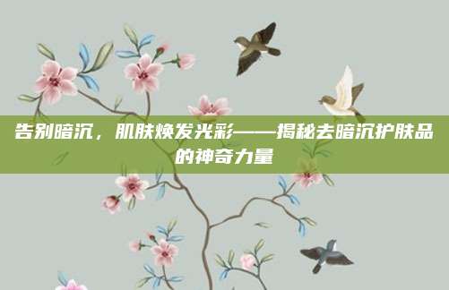 告别暗沉，肌肤焕发光彩——揭秘去暗沉护肤品的神奇力量