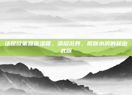 法国欧莱雅保湿霜,深层滋养,肌肤水润的秘密武器