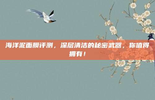 海洋泥面膜评测，深层清洁的秘密武器，你值得拥有！