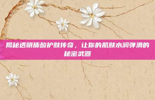 揭秘透明质酸护肤传奇，让你的肌肤水润弹滑的秘密武器