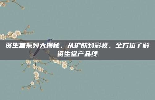 资生堂系列大揭秘，从护肤到彩妆，全方位了解资生堂产品线