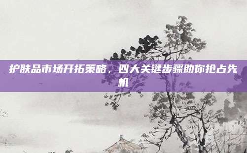 护肤品市场开拓策略，四大关键步骤助你抢占先机
