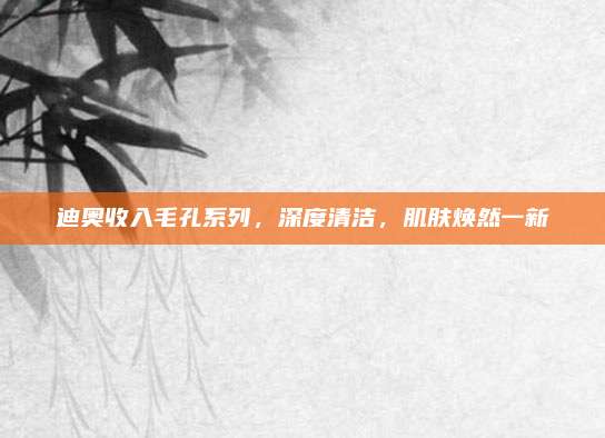 迪奥收入毛孔系列，深度清洁，肌肤焕然一新