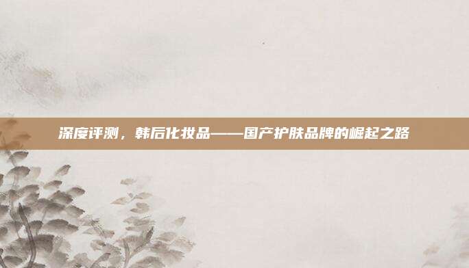深度评测，韩后化妆品——国产护肤品牌的崛起之路