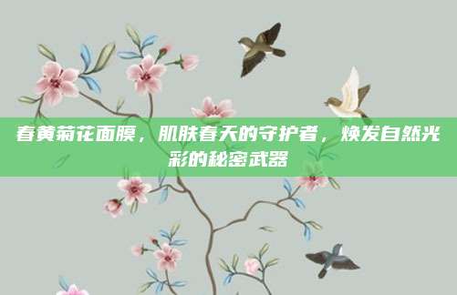 春黄菊花面膜,肌肤春天的守护者,焕发自然光彩的秘密武器