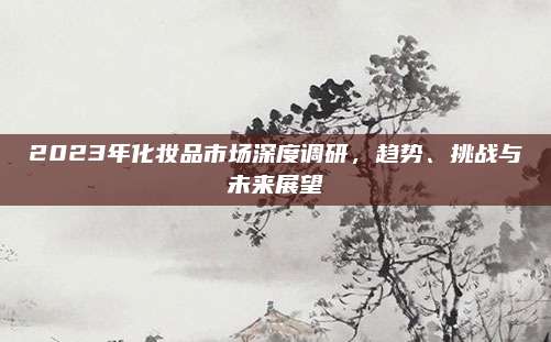 2023年化妆品市场深度调研,趋势、挑战与未来展望