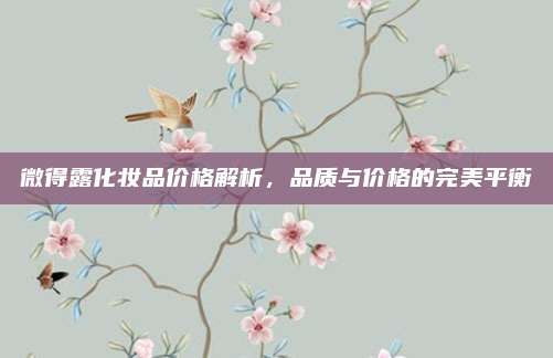 微得露化妆品价格解析,品质与价格的完美平衡
