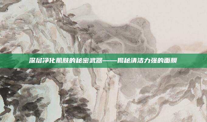 深层净化肌肤的秘密武器——揭秘清洁力强的面膜