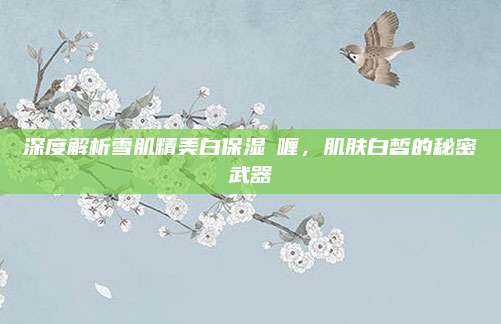 深度解析雪肌精美白保湿啫喱，肌肤白皙的秘密武器
