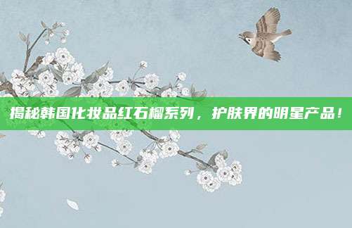 揭秘韩国化妆品红石榴系列，护肤界的明星产品！