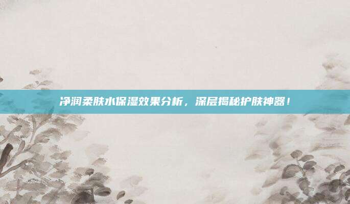 净润柔肤水保湿效果分析，深层揭秘护肤神器！