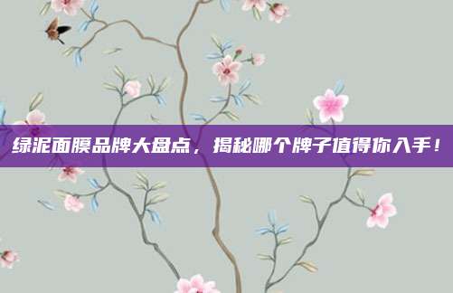绿泥面膜品牌大盘点，揭秘哪个牌子值得你入手！