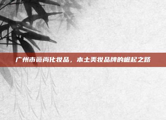 广州市薇尚化妆品，本土美妆品牌的崛起之路