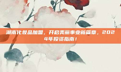 湖南化妆品加盟，开启美丽事业新篇章，2024年投资指南！
