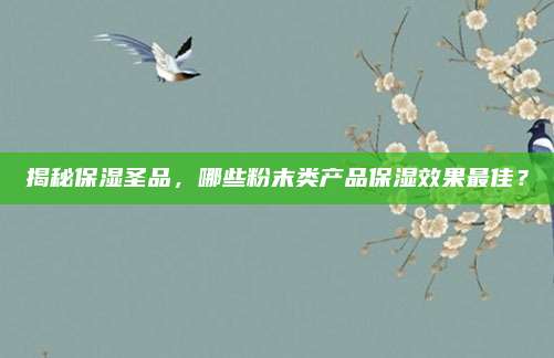 揭秘保湿圣品，哪些粉末类产品保湿效果最佳？