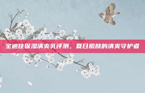 宝迪佳保湿清爽乳评测，夏日肌肤的清爽守护者
