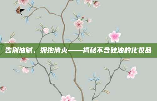 告别油腻，拥抱清爽——揭秘不含硅油的化妆品