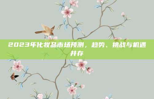 2023年化妆品市场预测,趋势、挑战与机遇并存
