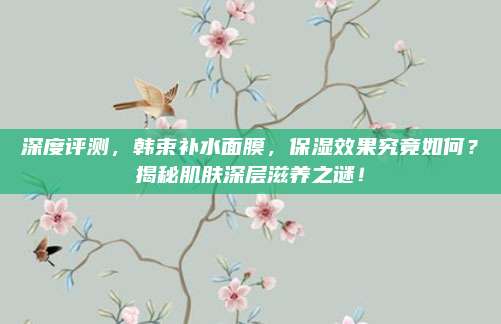 深度评测,韩束补水面膜,保湿效果究竟如何?揭秘肌肤深层滋养之谜!