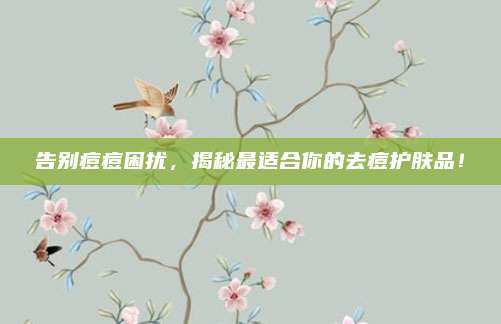 告别痘痘困扰,揭秘最适合你的去痘护肤品!