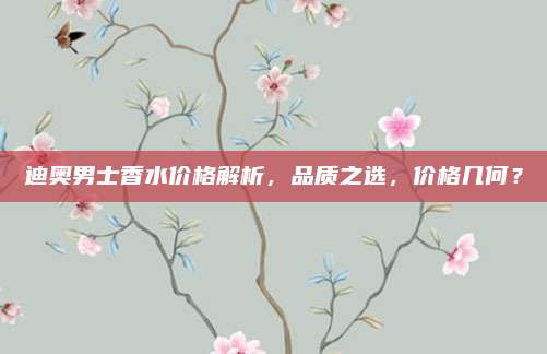 迪奥男士香水价格解析，品质之选，价格几何？