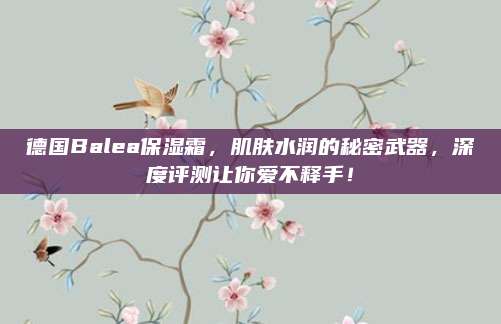 德国Balea保湿霜,肌肤水润的秘密武器,深度评测让你爱不释手!