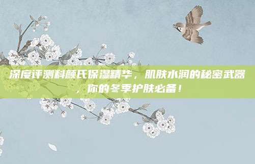 深度评测科颜氏保湿精华,肌肤水润的秘密武器,你的冬季护肤必备!