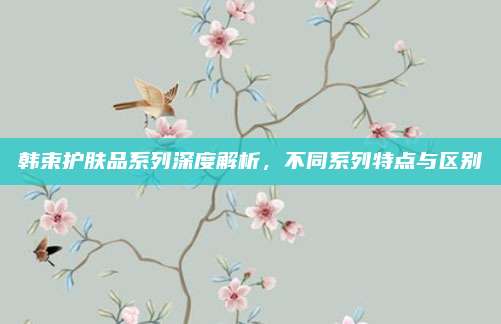 韩束护肤品系列深度解析,不同系列特点与区别