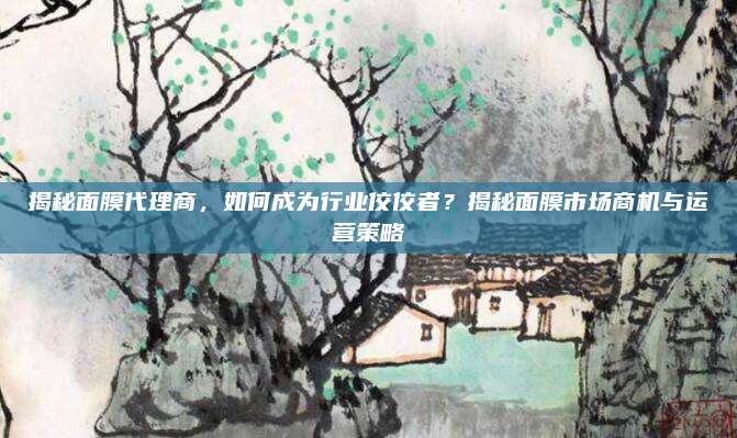 揭秘面膜代理商，如何成为行业佼佼者？揭秘面膜市场商机与运营策略