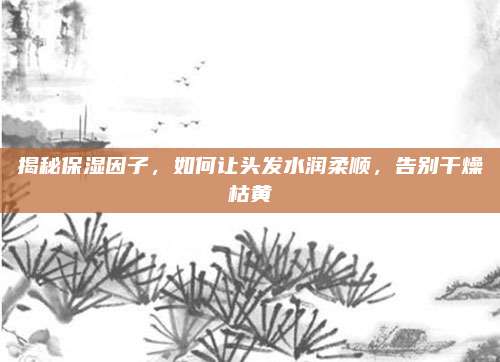 揭秘保湿因子，如何让头发水润柔顺，告别干燥枯黄