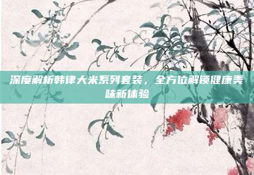 深度解析韩律大米系列套装，全方位解锁健康美味新体验