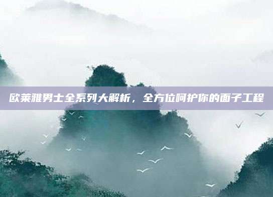 欧莱雅男士全系列大解析，全方位呵护你的面子工程