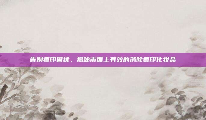 告别痘印困扰，揭秘市面上有效的消除痘印化妆品