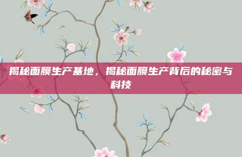 揭秘面膜生产基地，揭秘面膜生产背后的秘密与科技