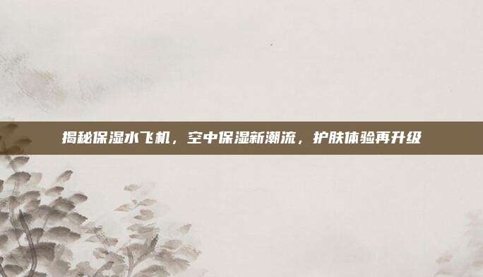 揭秘保湿水飞机，空中保湿新潮流，护肤体验再升级