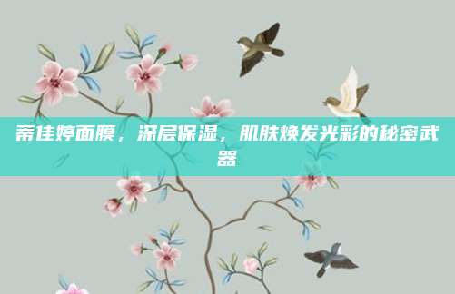 蒂佳婷面膜，深层保湿，肌肤焕发光彩的秘密武器