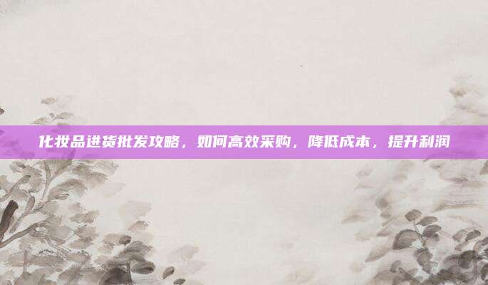 化妆品进货批发攻略，如何高效采购，降低成本，提升利润
