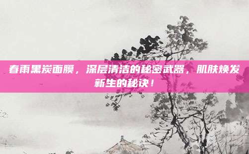 春雨黑炭面膜，深层清洁的秘密武器，肌肤焕发新生的秘诀！