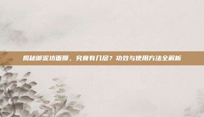 揭秘御泥坊面膜,究竟有几层?功效与使用方法全解析