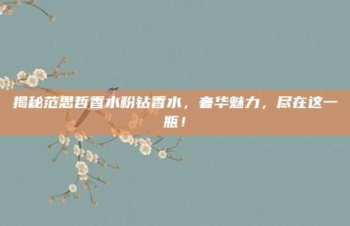 揭秘范思哲香水粉钻香水，奢华魅力，尽在这一瓶！