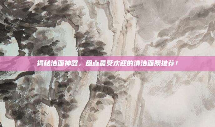 揭秘洁面神器,盘点最受欢迎的清洁面膜推荐!