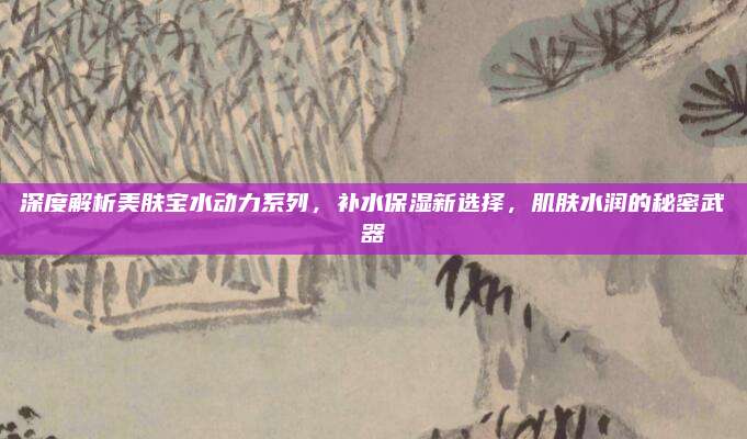深度解析美肤宝水动力系列,补水保湿新选择,肌肤水润的秘密武器