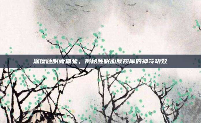 深度睡眠新体验,揭秘睡眠面膜按摩的神奇功效