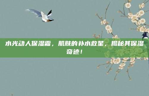 水光动人保湿霜,肌肤的补水救星,揭秘其保湿奇迹!