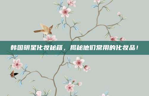 韩国明星化妆秘籍,揭秘他们常用的化妆品!